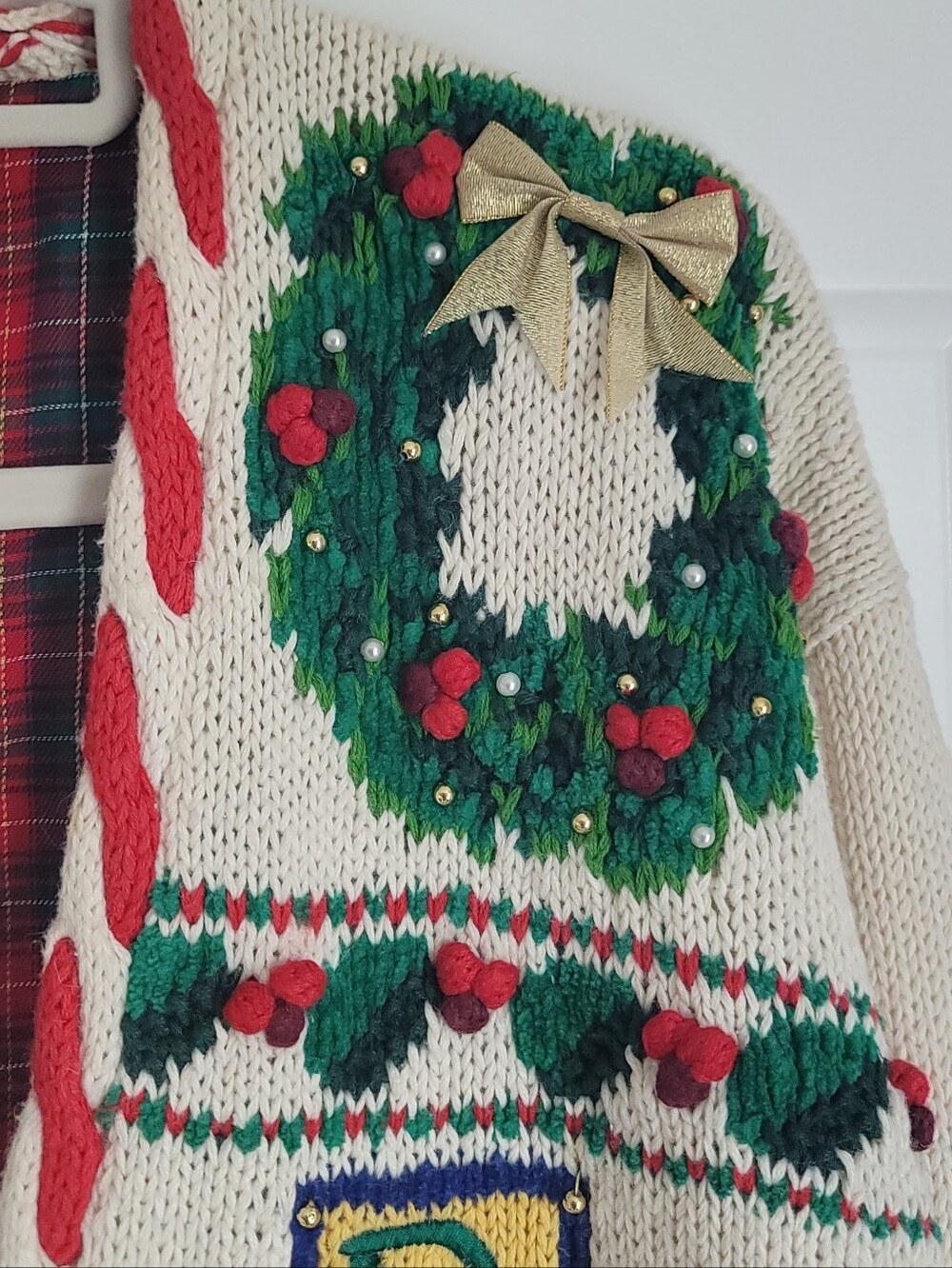 Vintage Marisa Christina Cream Holiday Cardigan - Picture 5 of 8